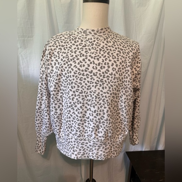Abercrombie & Fitch Animal Print Crewneck Size Small. Split Sides. Stitch Accent - Picture 1 of 6